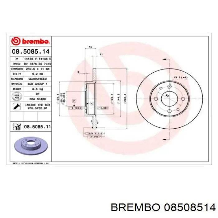 Disco de freno trasero Alfa Romeo 146 930