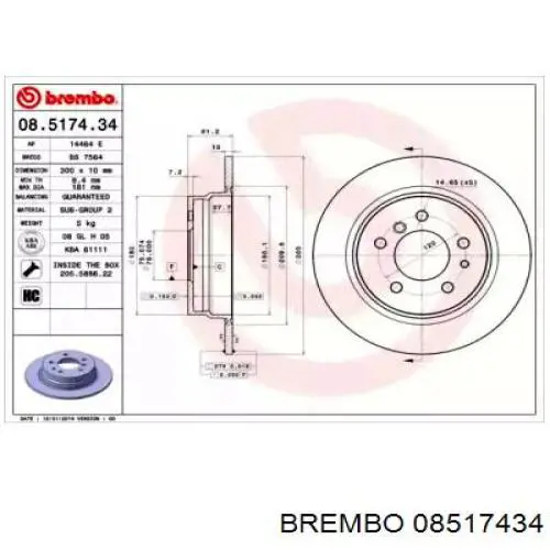 Disco de freno trasero BMW 5 E34