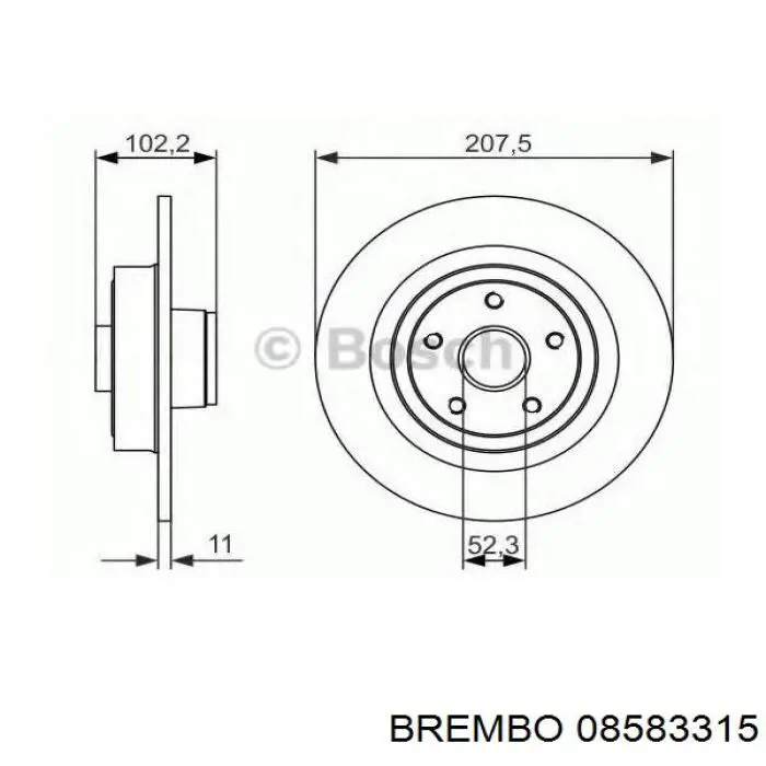 Disco de freno trasero Brembo 08583315 precio, desde 26,15 EUR