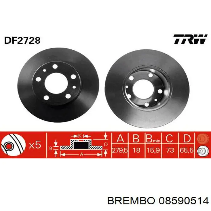 08590514 Brembo disco de freno delantero