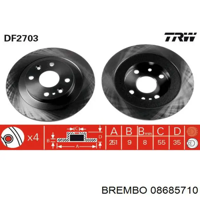 Disco de freno trasero Mazda 323 BG