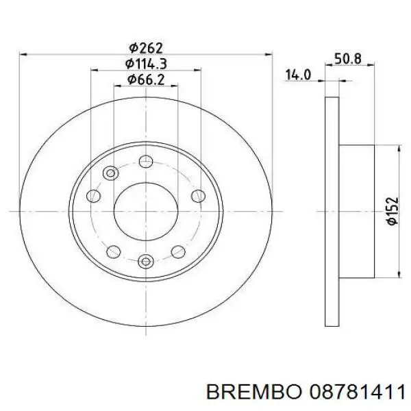 Disco de freno 08781411 Brembo