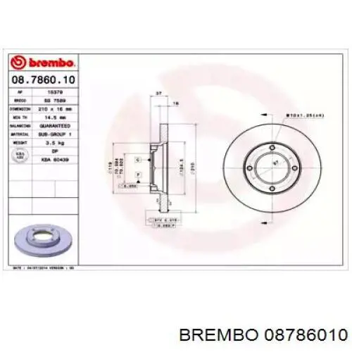 08786010 Brembo disco de freno delantero