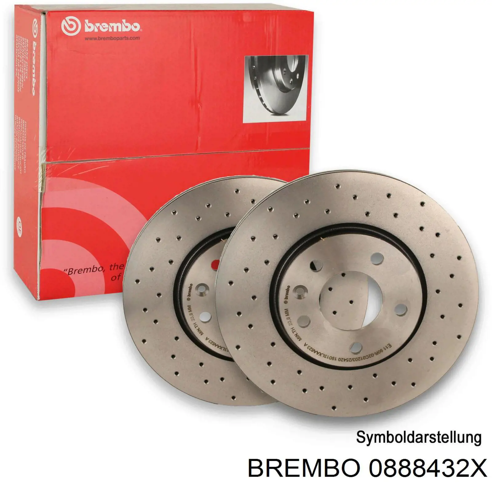 Disco de freno trasero BREMBO 0888432X