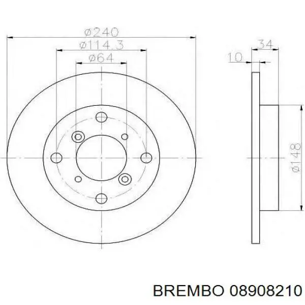 .08908210 Brembo disco de freno trasero