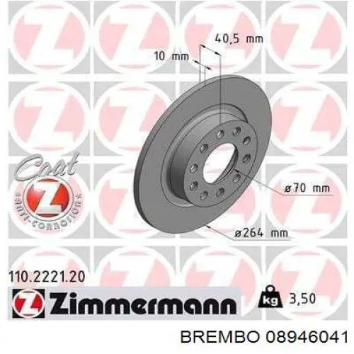 08.9460.41 Brembo disco de freno trasero