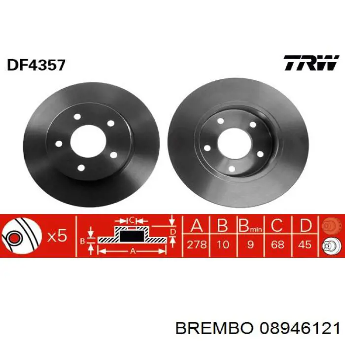 08.9461.21 Brembo disco de freno trasero