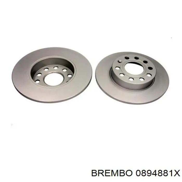 Disco de freno trasero 0894881X Brembo
