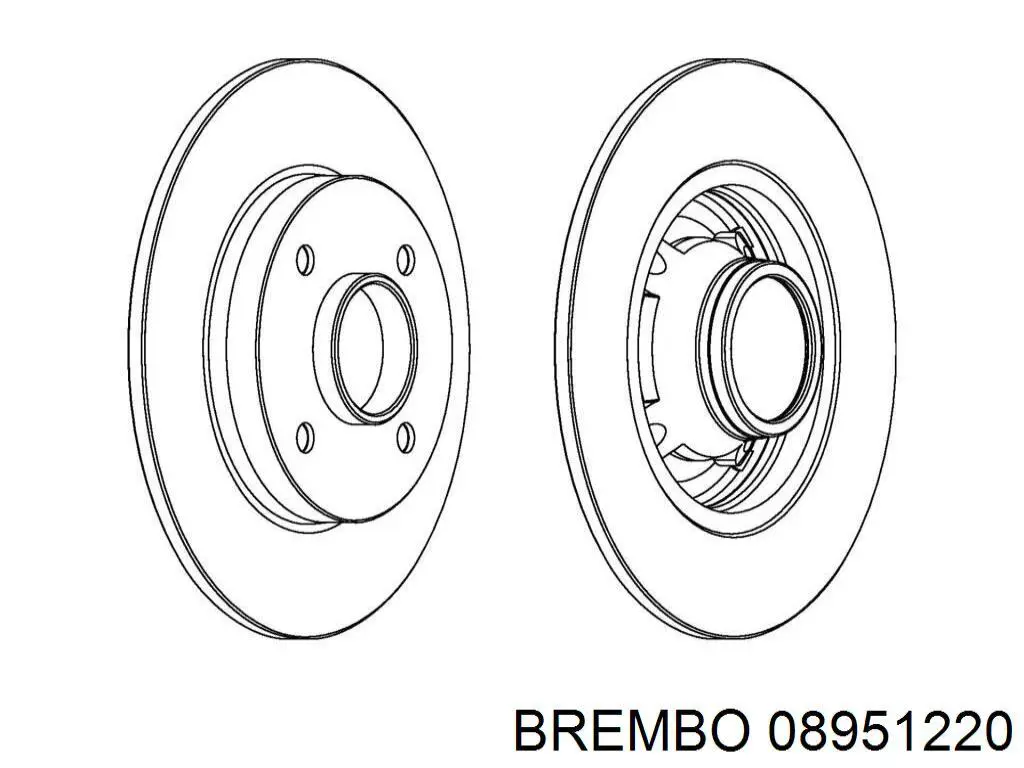 Comprar 08951220 Brembo Disco de freno trasero