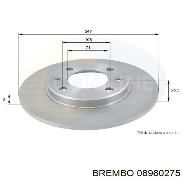 Disco de freno trasero Peugeot 206 2A/C