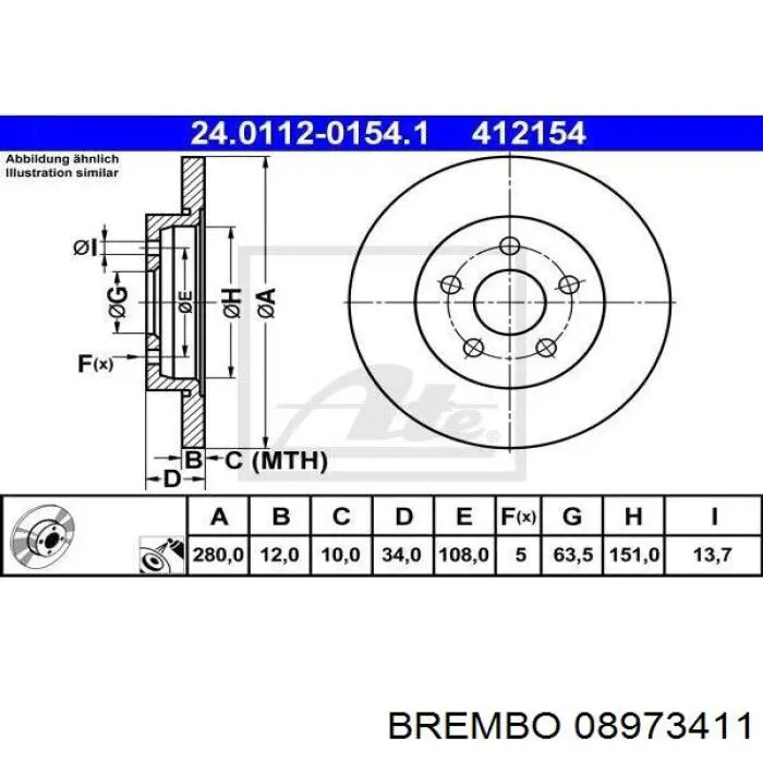 Disco de freno trasero Jaguar X-type CF1