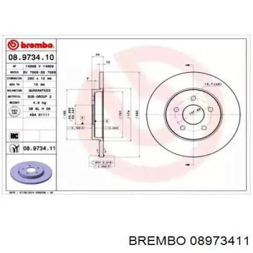 Disco de freno trasero Jaguar X-type CF1