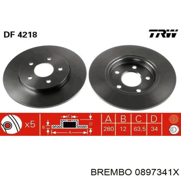 Disco de freno trasero Jaguar X-type CF1