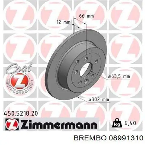 08991310 Brembo disco de freno trasero