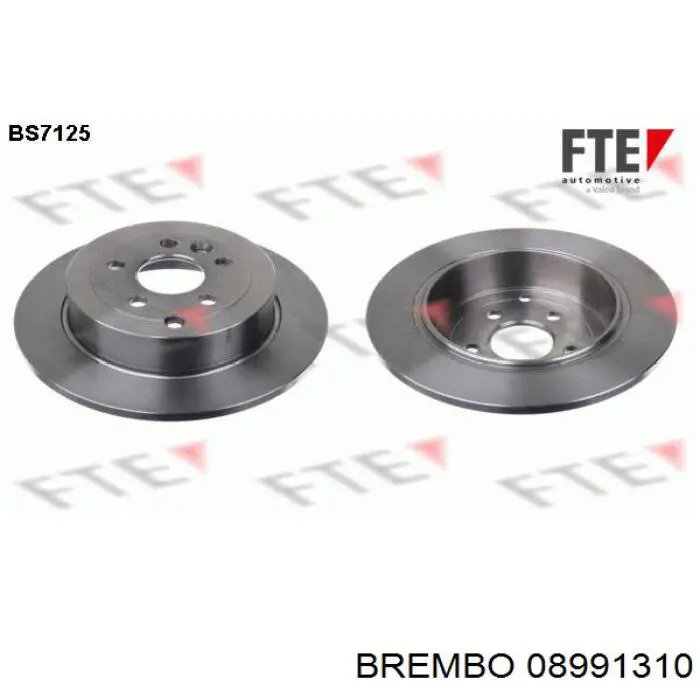 Disco de freno trasero 08991310 Brembo