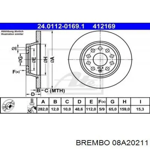 Disco de freno trasero Brembo 08A20211 precio, desde 31,47 EUR