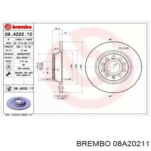 Comprar 08A20211 Brembo Disco de freno trasero