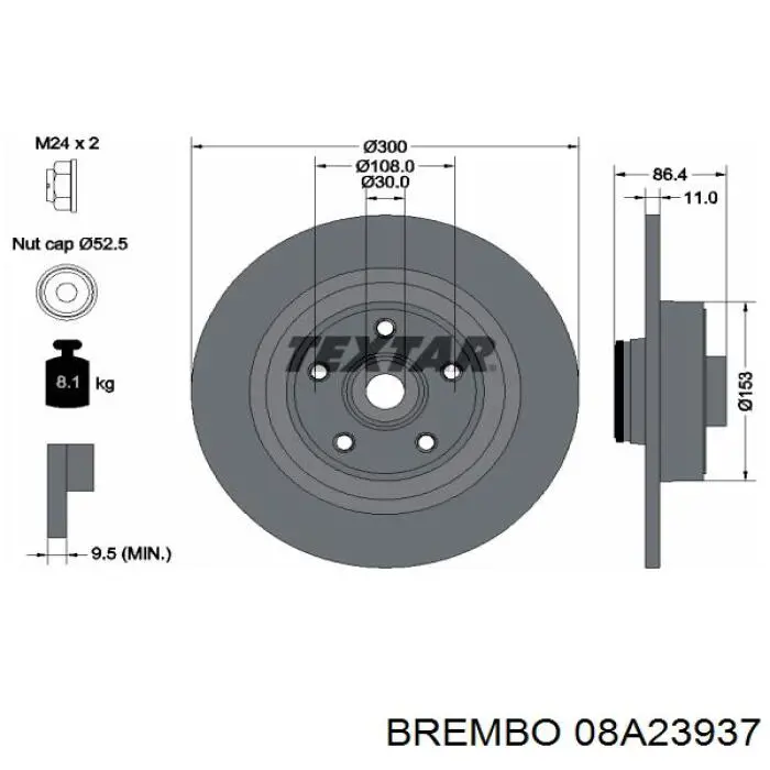 Disco de freno trasero Renault Espace 4 JK0
