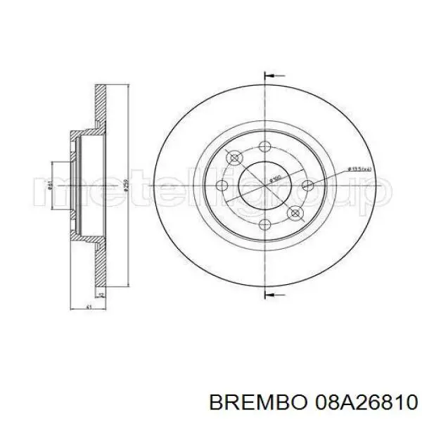 Disco de freno 08A26810 Brembo