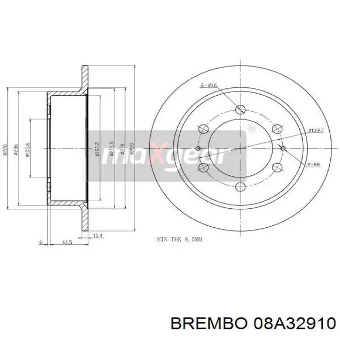 Comprar 08A32910 Brembo Disco de freno trasero