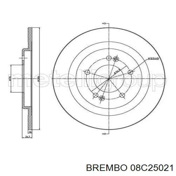 08.C250.21 Brembo disco de freno trasero