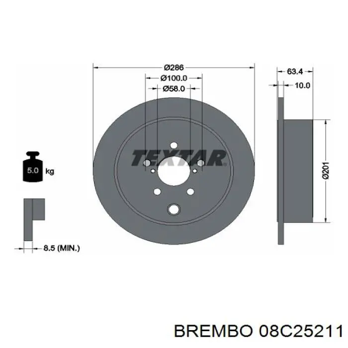 08.C252.11 Brembo disco de freno trasero