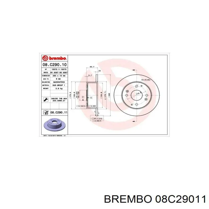 Frenos traseros Brembo 08C29011