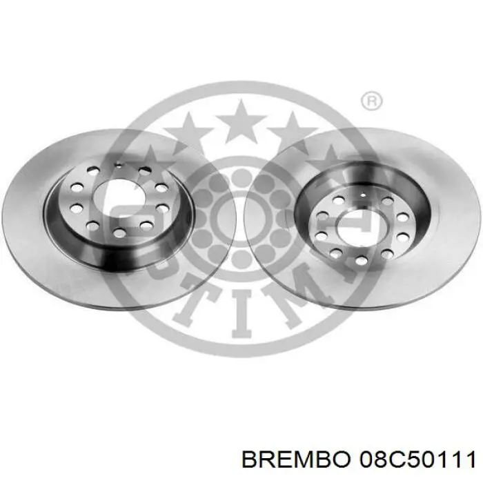 Disco de freno trasero 08C50111 Brembo