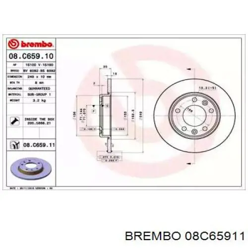 08.C659.11 Brembo disco de freno trasero