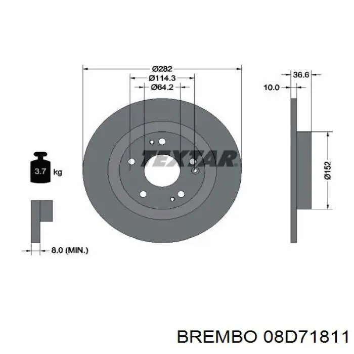 08.D718.11 Brembo disco de freno trasero
