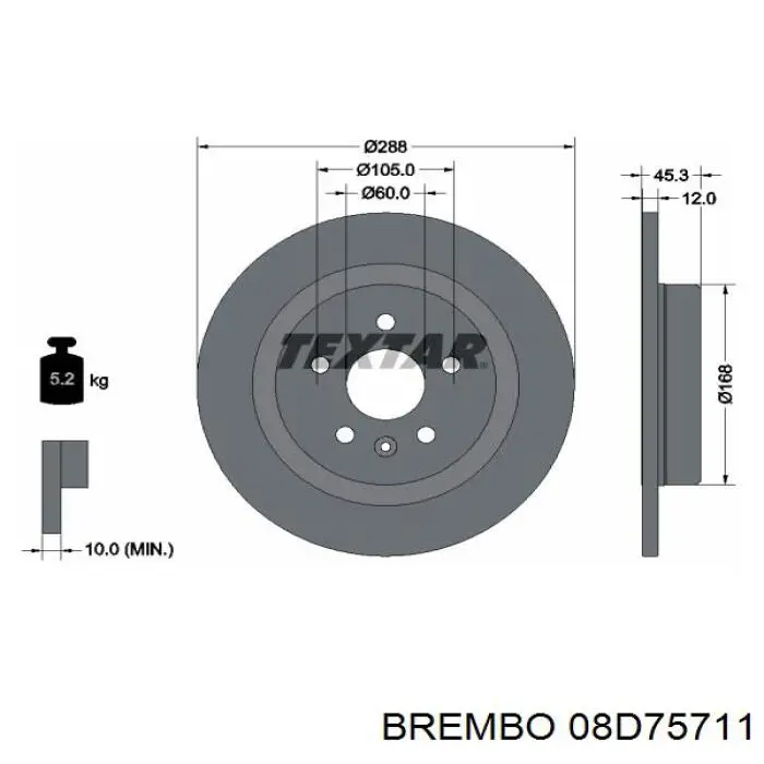 08.D757.11 Brembo disco de freno trasero