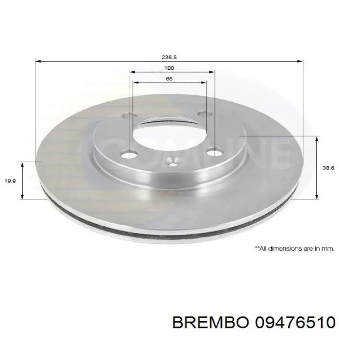 Comprar 09476510 Brembo Freno de disco delantero