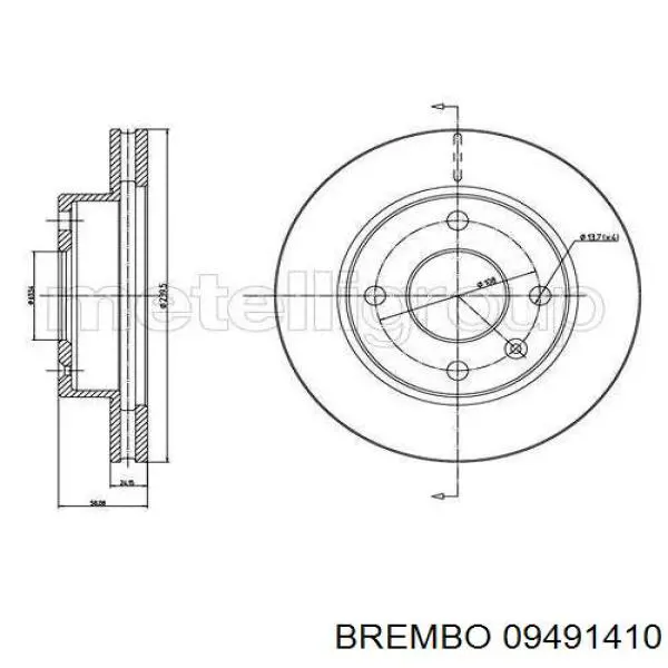 Freno de disco delantero Ford Escort 4 GAF, AWF, ABFT