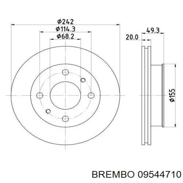 Disco de freno DF2590 TRW