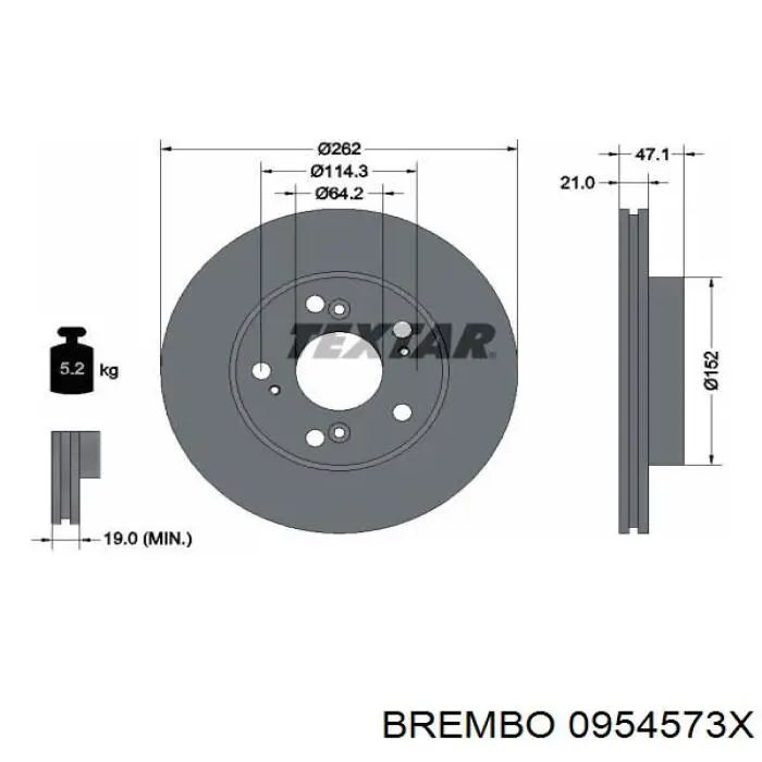 Disco de freno 0954573X Brembo