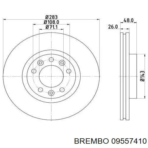 09.5574.10 Brembo freno de disco delantero