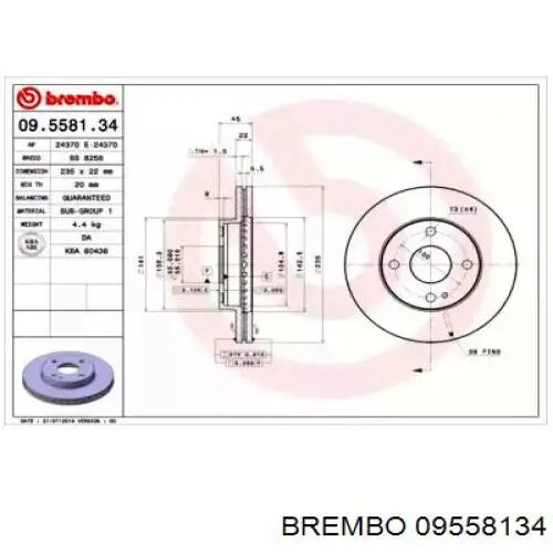 Freno de disco delantero Mazda 323 BG