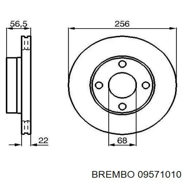 Comprar 09571010 Brembo Freno de disco delantero