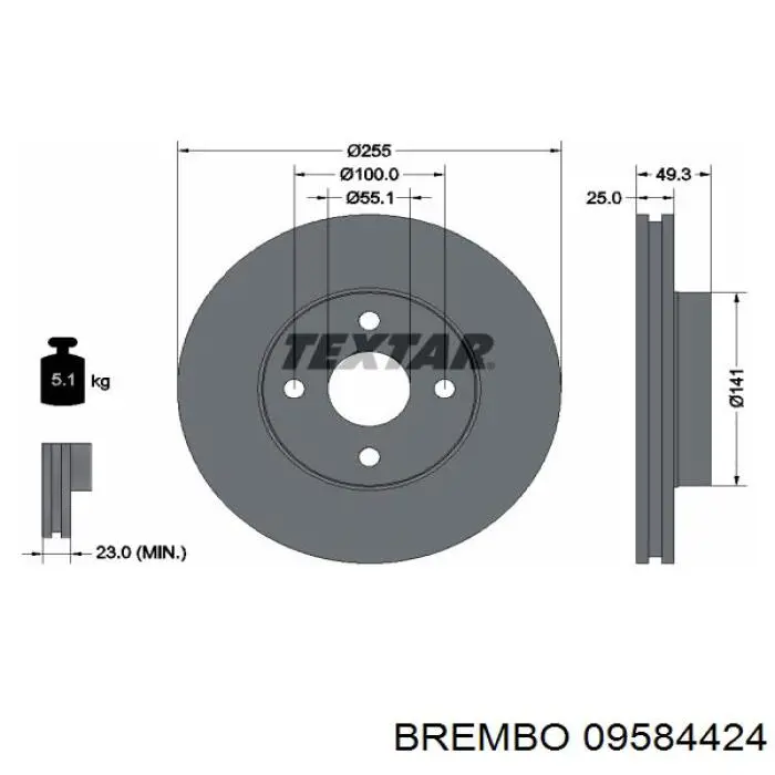 Comprar 09584424 Brembo Freno de disco delantero