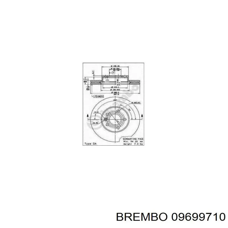 09699710 Brembo disco de freno delantero