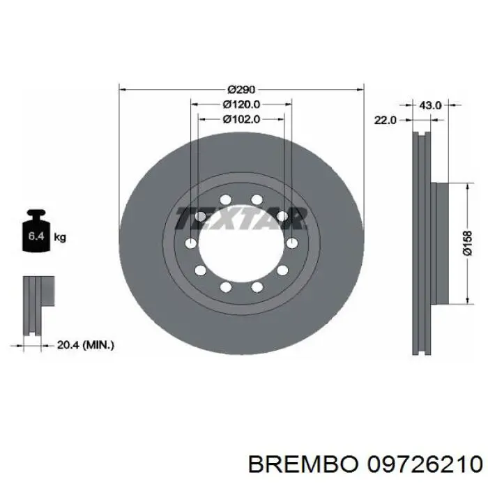 09.7262.10 Brembo disco de freno delantero