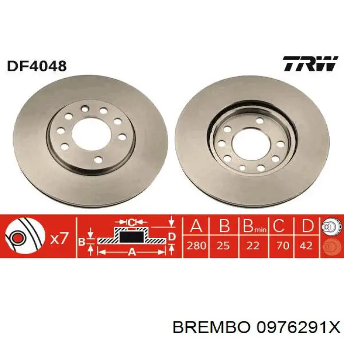 0976291X Brembo disco de freno delantero
