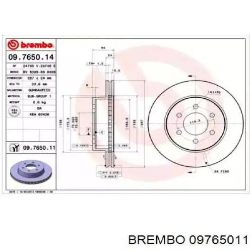 09.7650.11 Brembo freno de disco delantero