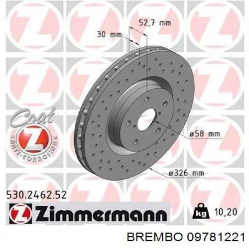 09781221 Brembo Discos