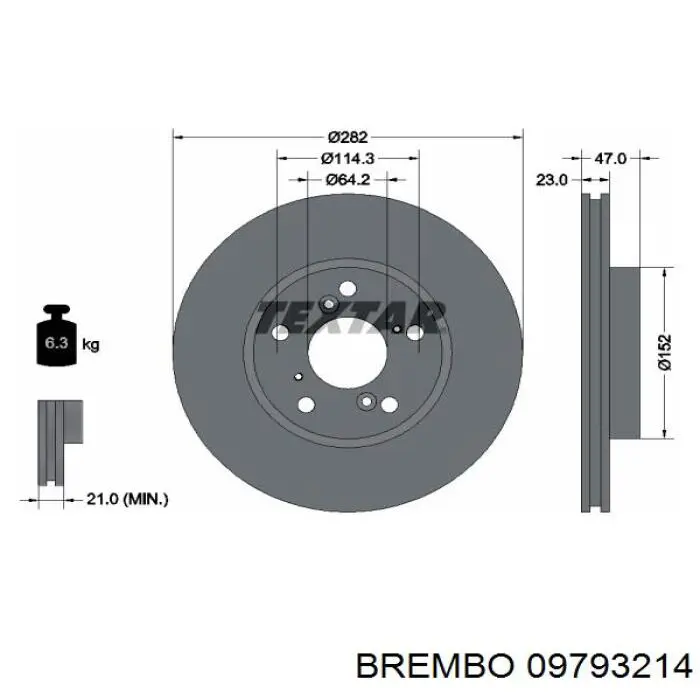 09793214 Brembo disco de freno delantero