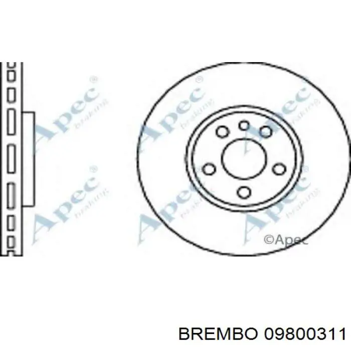 Disco de freno 09800311 Brembo