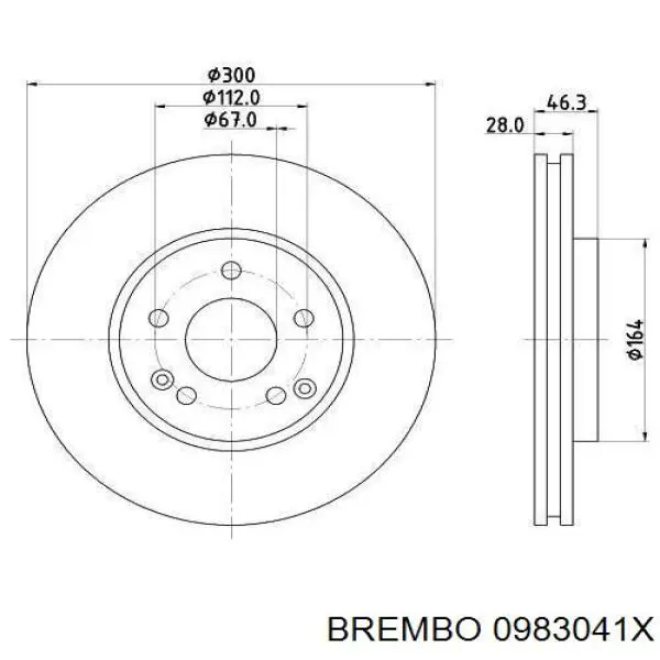 Disco de freno 0983041X Brembo
