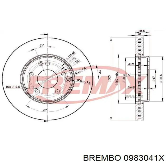 Disco de freno 0983041X Brembo
