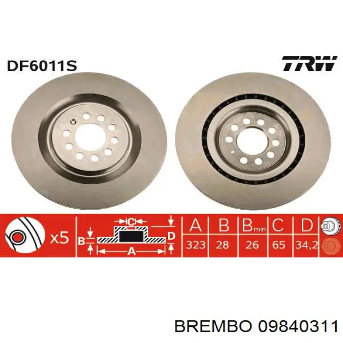 Disco de freno delantero ABS 17493