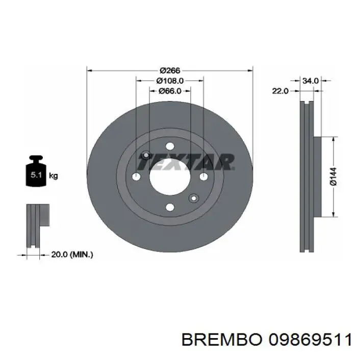 Frenos delanteros Brembo 09869511 precio, desde 34,24 EUR